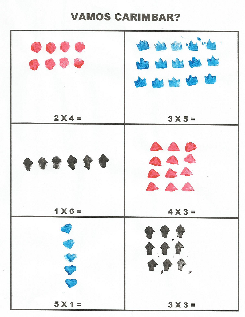 Matemática: Tabuada de Multiplicação em Linhas e Colunas em Forma